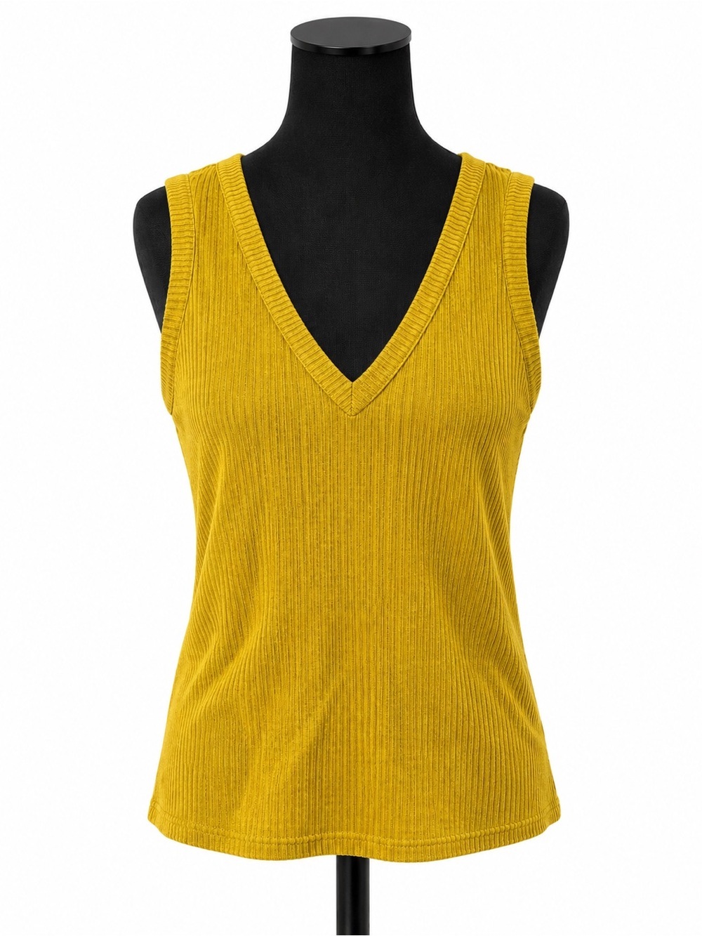 ASOS Mustard Ribbed V-Neck Tank Top